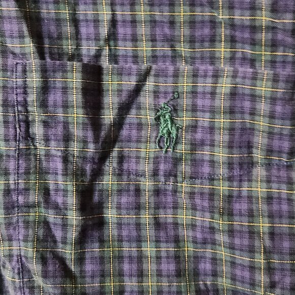 Polo Ralph Lauren Button Down Shirt Mens M Plaid Pony Long Sleeve Checkered EUC - Picture 4 of 9